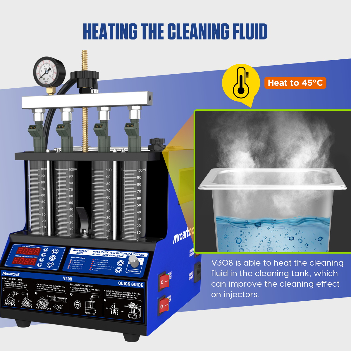 Mesin Pembersih Injektor MR CA - Fuel Injector Tester ulasan dan harga